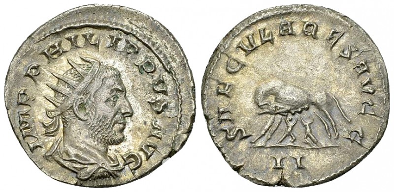 Philippus I AR Antoninianus, Lupa Romana reverse 

Philippus I (244-249 AD). A...