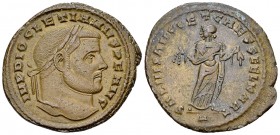 Diocletianus AE Nummus, Carthage 

Diocletianus (284-305 AD). AE Nummus (27-29 mm, 9.37 g), Carthage, 298/299 AD.
Obv. IMP DIOCLETIANVS P F AVG, La...