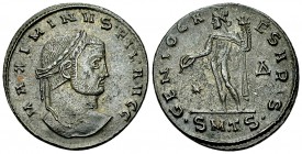 Maximinus II Daia AE Nummus, Thessalonica 

Maximinus II Daia (310-313 AD). AE Nummus (25 mm, 6.70 g), Thessalonica.
Obv. MAXIMINVS FIL AVGG, Laure...