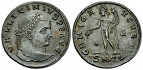 Licinius AE Nummus, Thessalonica 

Licinius I (308-324 AD). AE Nummus (25 mm, 6.70 g), Thessalonica, 308-310 AD.
Obv. VAL LICINIVS P F AVG, Laureat...