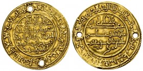 Ali Ibn Yusuf AV Dinar, 537 AH, Fas 

Almoravids. Ali Ibn Yusuf (500-537 AH = 1106-1143 AD). AV Dinar (28 mm, 4.09 g), 537 AH, Fas.
 Hazard 286.
...