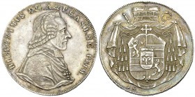 Salzburg, AR Taler 1802 

Salzburg, Erzbistum. Hieronymus von Colloredo. AR Taler 1802 (40 mm, 27.96 g).
KM 465.

Fein getönt und vorzüglich.