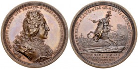 Eugen von Savoyen, AE Medaille 

RDR. Prinz Eugen von Savoyen (1663-1736). AE-Medaille (43 mm, 27.96) 1717, von Vestner. Auf die Einnahme von Belgra...