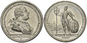 RDR, Galvano der Medaille 1761 

RDR. Deutscher Orden. Karl Alexander von Lothringen (1712-1780). Aus zwei Hälften zusammengesetzter Blei-Galvano de...