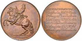 Dänemark, Bronzierter Galvano der Medaille o.J. 

Dänemark, Königreich. Christian V (1670-1699). Aus zwei Hälften zusammengesetzter, bronzierter Ble...
