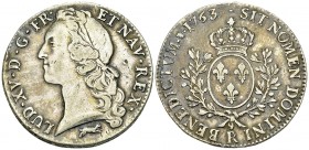 Louis XV, AR Ecu 1763 R, Orléans 

France, Royaume. Louis XV. AR Ecu au bandeau 1763 R (40-41 mm, 29.17 g), Orléans.
Gad. 322.

TTB.