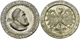 Nürnberg, Galvano des doppelten Guldengroschens 

Detuschland, Nürnberg. Friedrich III. "der Weise" (1486-1525). Aus zwei Hälften zusammengesetzter ...