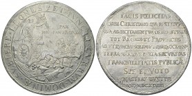 Münster, Galvano der Medaille 1648, Westfälischer Frieden 

Deutschland, Münster. Aus zwei Hälften zusammengesetzter Blei-Galvano der Medaille 1648 ...