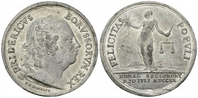 Preussen, Galvano der Medaille 1740 

Deutschland. Preussen. Friedrich II, der Große (1740-1786). Aus zwei Hälften zusammengesetzter Blei-Galvano de...