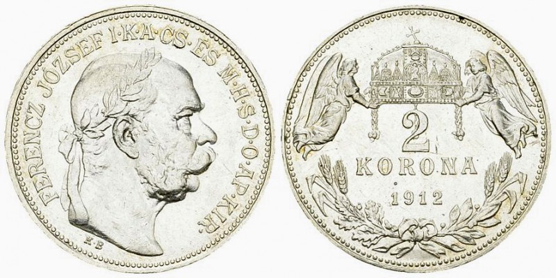 Hungary AR 2 Korona 1912 KB 

Hungary. Franz Joseph I. (1848-1916). AR 2 Koron...