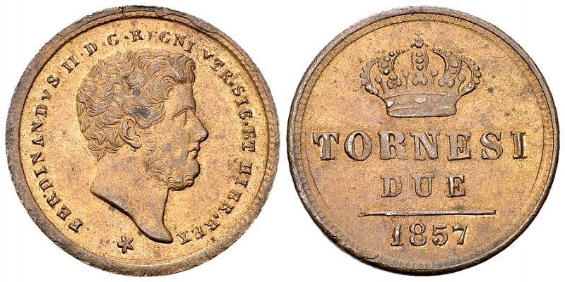 Ferdinando II, AE 2 Tornesi 1857 

Italie, Regno delle Due Sicilie. Ferdinando...