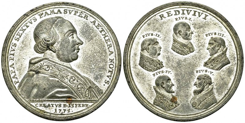 Stato pontificio, Medaglia di stagno della medaglia 1775 

Stato Pontificio. P...