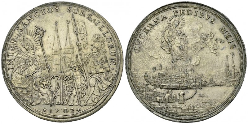 Luzern, Galvano der Verdienstmedaille 1702 

Schweiz, Luzern. Aus zwei Hälften...