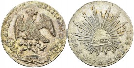 Mexico AR 8 Reales 1887, Mexico City 

Mexico, Republic. AR 8 Reales 1887 Mo M H (39 mm, 27.§4 g), Mexico City.
KM 377.10.

Nicely toned and almo...