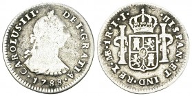 Peru AR 1 Real 1788 

Peru. Carlos III. AR 1 Real 1788 IJ (22 mm, 3.11 g), Lima.
KM 75a.

Fine.