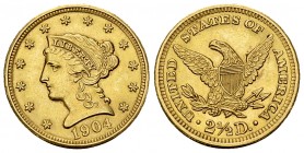 USA AV 2 1/2 Dollars 1904 

USA. AV 2 1/2 Dollars 1904 (4.18 g).
KM 72.

Almost uncirculated.