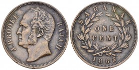 Sarawak CU Cent 1863 

Sarawak. James Brooke Rajah (1841-1868). CU Cent 1863 (29 mm, 9.54 g).
KM 3.

Rare. Very fine.

James Brooke, a British ...