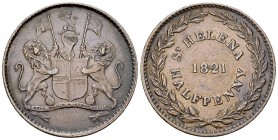 St. Helena AE 1/2 Penny 1821 

St. Helena. British East India Company. AE 1/2 Penny 1821 (29 mm, 9.55 g).
KM A4.

Good very fine.