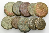 Lot of 10 Greek AE coins 

Lot of 10 (ten) Greek AE coins. Ptolemaic Egypt.

Fair/fine. (10)

Lot sold as is, no returns.