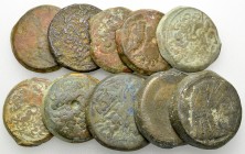 Lot of 10 Greek AE coins 

Lot of 10 (ten) Greek AE coins. Ptolemaic Egypt.

Fair/fine. (10)

Lot sold as is, no returns.