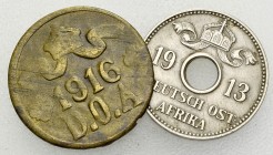 Deutsch-Ostafrika, Lot von 2 5 Heller 

Deutsch-Ostafrika. Lot von 2 (zwei) AE 5 Heller 1913 u. 1916.

Sehr schön. (2)

Lot verkauft wie besehen...