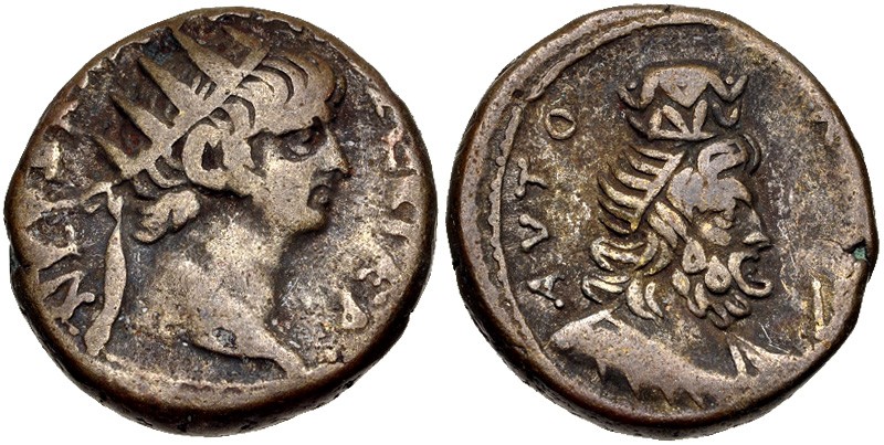 Nero, 54 - 68 AD
Billon Tetradrachm, Egypt, Aleandria Mint, 24mm, 13.07 grams
...