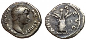 Hadrian, 117 - 138 AD, Silver Denarius with Modius
