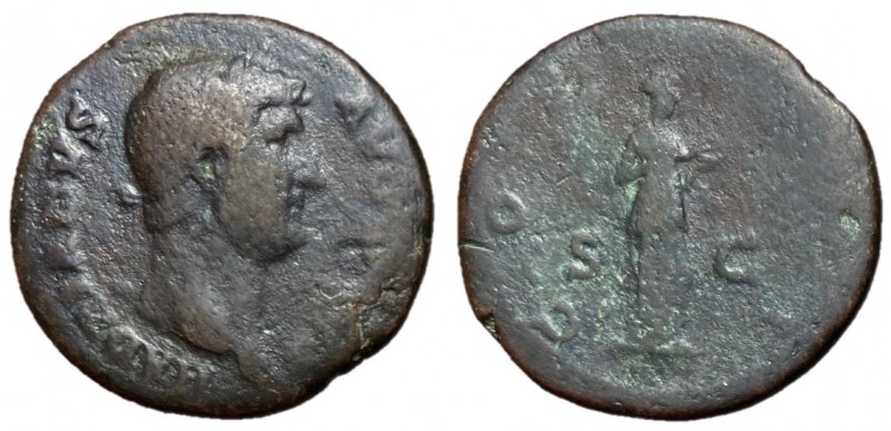 Hadrian, 117 - 138 AD
AE As, Rome Mint, 28mm, 9.23 grams
Obverse: HADRIANVS AV...