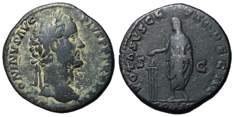 Antoninus Pius, 161 - 180 AD
AE Sestertius, Rome Mint, 32mm, 24.27 grams
Obver...