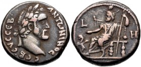 Antoninus Pius, 138 - 161 AD, Billon Tetradrachm of Alexandria, Serapis & Kerberos