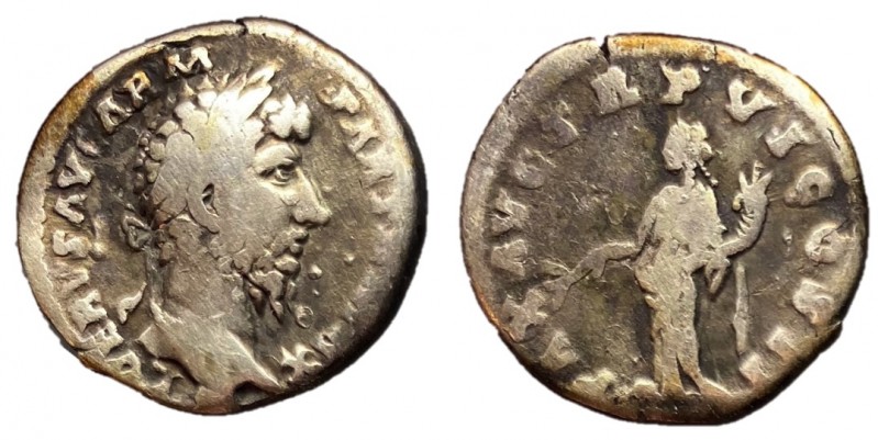 Lucius Verus, 161 - 169 AD
Silver Denarius, Rome Mint, 19mm, 2.87 grams
Obvers...