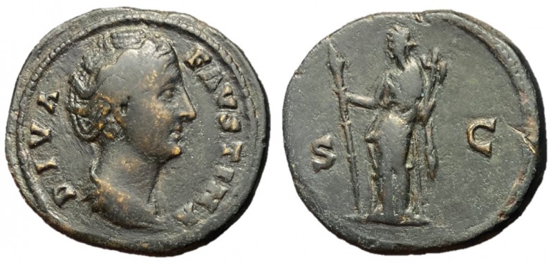 Diva Faustina Sr., Issue by Antoninus Pius, 138 - 140 AD
AE As, Rome Mint, 27mm...