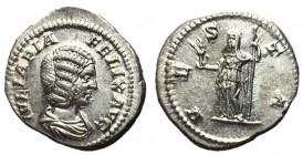 Julia Domna, 198 - 207 AD, Silver Denarius, Vesta