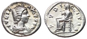 Julia Domna, 193 - 211 AD, Silver Denarius, Laodicea Mint, Pudicitia