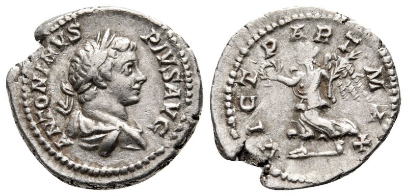 Caracalla, as Caesar, 196 - 198 AD
Silver Denarius, Rome Mint, 20mm, 2.00 grams...