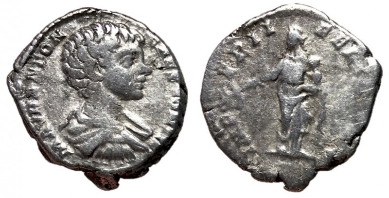 Caracalla, 198 - 217 AD
Silver Denarius, Laodicea Mint, 18mm, 3.02 grams
Obver...