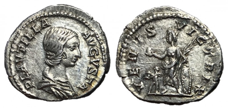 Plautilla, Issue by Septimius Severus & Caracalla, 202 - 205 AD
Silver Denarius...