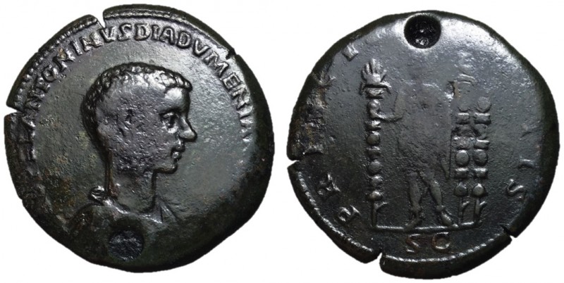 Diadumenian, as Caesar, 217 - 218 AD
AE Sestertius, Rome Mint, 32mm, 20.04 gram...