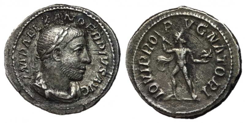 Severus Alexander, 222 - 235 AD
Silver Denarius, Rome Mint, 21mm, 2.80 grams
O...