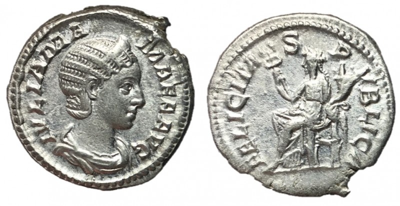 Julia Mamaea, Issue by Severus Alexander, 222 - 235 AD
Silver Denarius, Rome Mi...