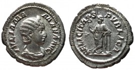 Julia Mamaea, 228 AD, Silver Denarius, Felicitas, Choice EF
