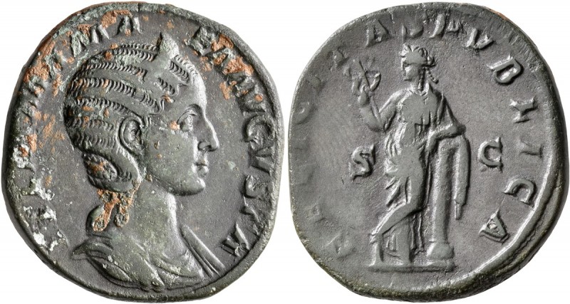 Julia Mamaea, Issue by Severus Alexander, 228 AD
AE Sestertius Denarius, Rome M...
