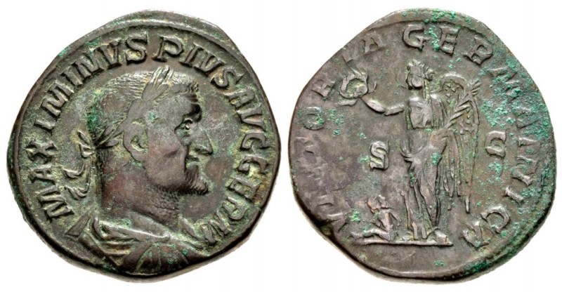 Maximinus I, 235 - 238 AD
AE Sestertius, Rome Mint, 31mm, 21.60 grams
Obverse:...