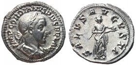 Gordian III, 238 - 244 AD, Silver Denarius, Salus, Choice EF