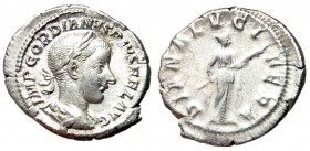 Gordian III, 238 - 244 AD, Silver Denarius with Diana