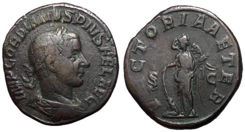 Gordian III, 238 - 244 AD
AE Sestertius, Rome Mint, 30mm, 23.25 grams
Obverse:...