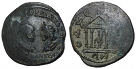 Gordian III with Tranquillina, 238 - 244 AD, Five Assaria of Odessos, Temple