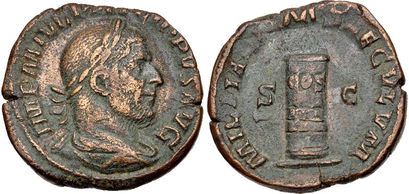Philip I, 244 - 249 AD
AE Sestertius, Rome Mint, 29mm, 16.94 grams
Obverse: IM...
