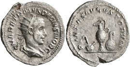 Herennius Etruscus, 249 - 251 AD, Silver Antoninianus, Sacrificial Implements