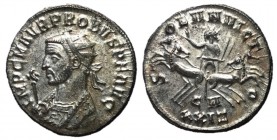 Probus, 276 - 281 AD, Antoninianus of Cyzicus, Silvered EF, Quadriga